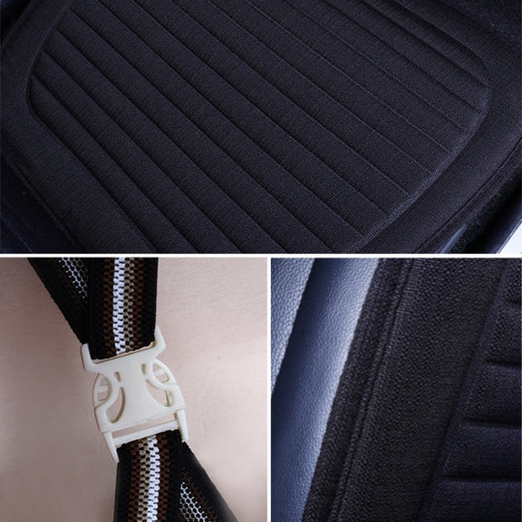 Car Four Seasons Linen Fabric Front Seat Cushion (Wine Red)