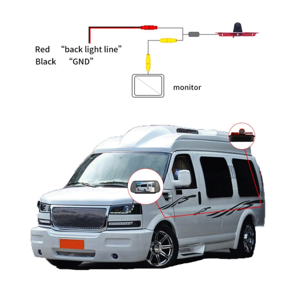 PZ467 Car Water-resistant 170 Degree Brake Light View Camera for Chevrolet