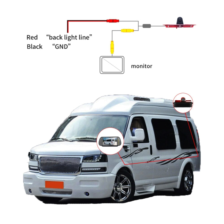PZ467 Car Water-resistant 170 Degree Brake Light View Camera for Chevrolet