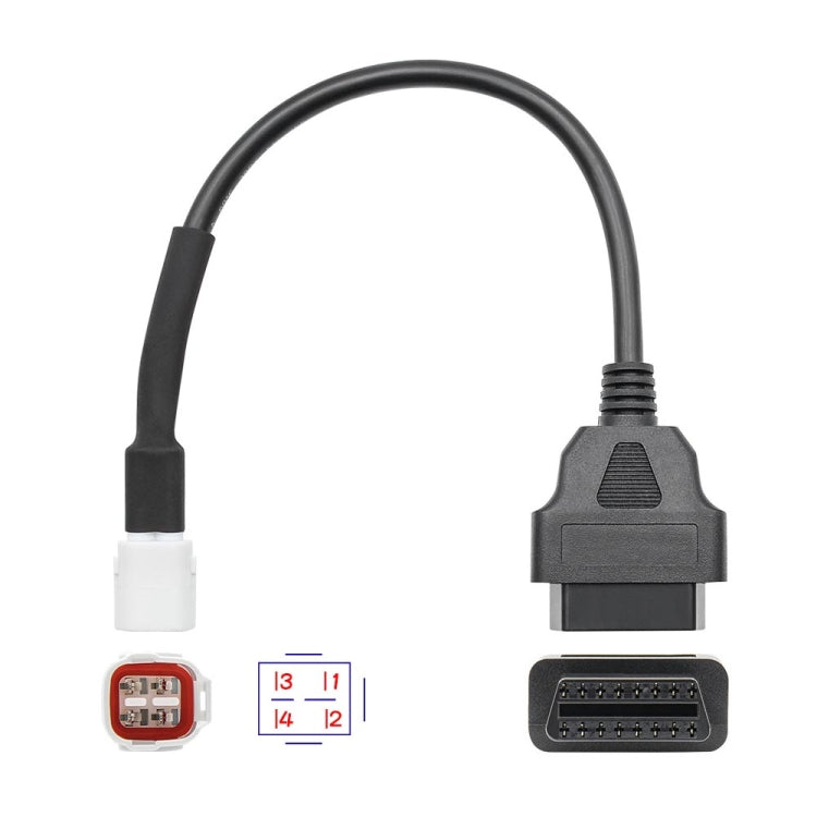 Motorcycle OBD Female to 4PIN Connector Cable for Yamaha