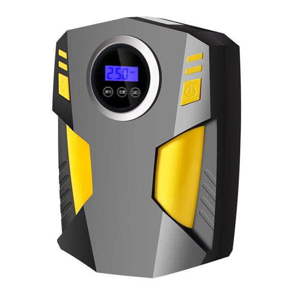Car 12V Portable Inflatable Cylinder Pedal Digital Display Air Pump with Light & Tool Box