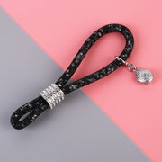 Car Diamond Metal + Plastic Keychain (Black)