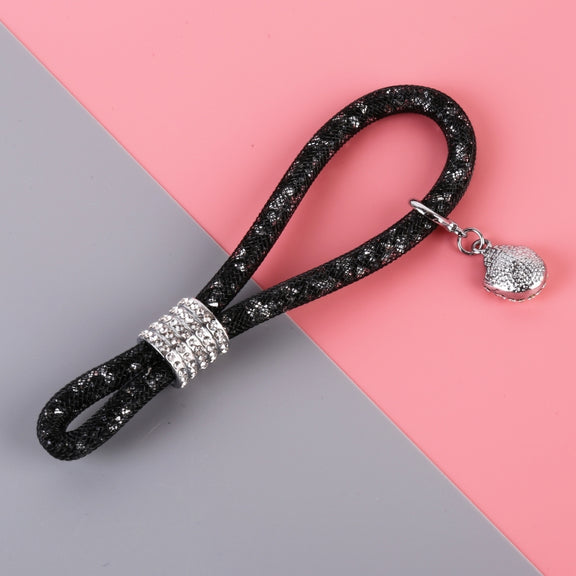 Car Diamond Metal + Plastic Keychain (Black)