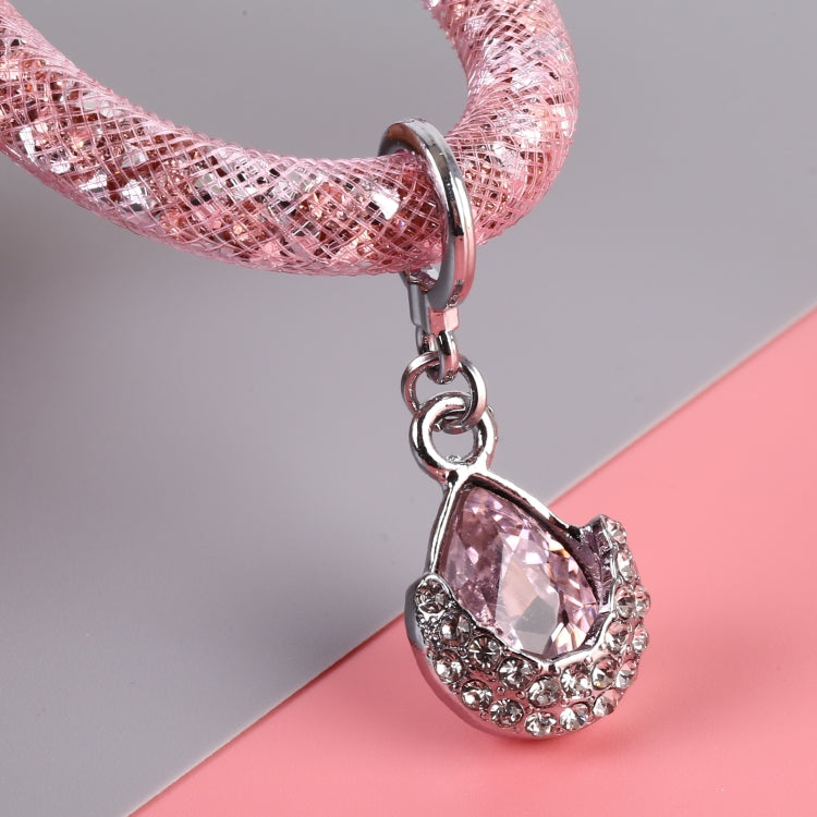 Car Diamond Metal + Plastic Keychain (Pink)