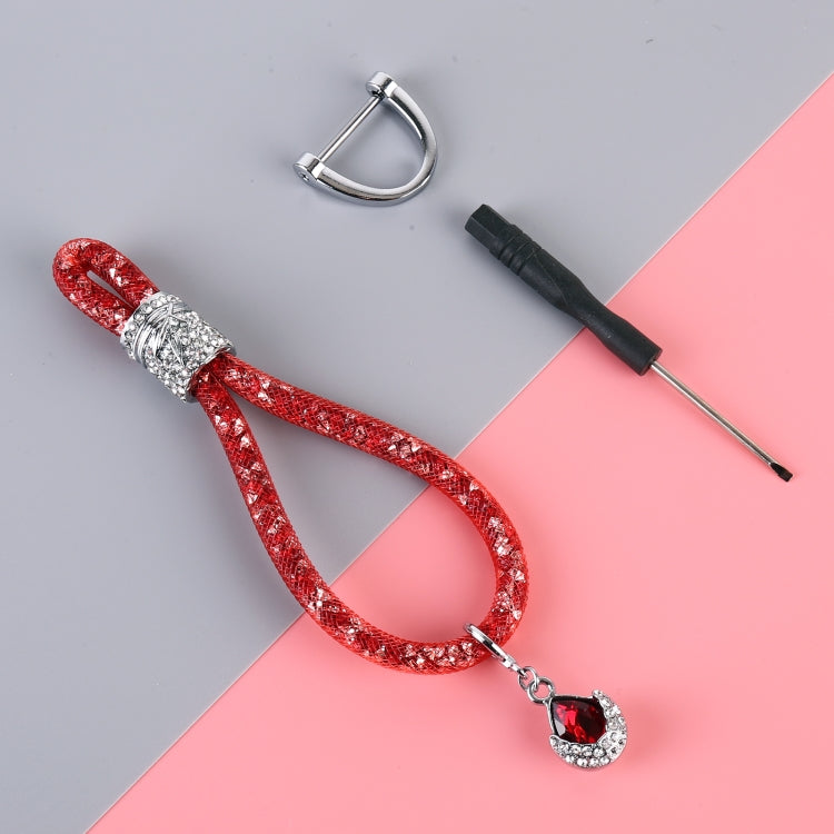 Car Diamond Metal + Plastic Keychain (Red)
