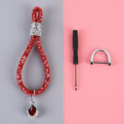 Car Diamond Metal + Plastic Keychain (Red)