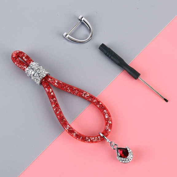 Car Diamond Metal + Plastic Keychain (Red)