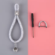 Car Diamond Metal + Plastic Keychain (White)