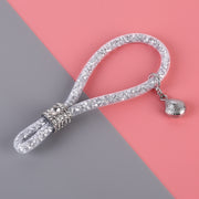 Car Diamond Metal + Plastic Keychain (White)