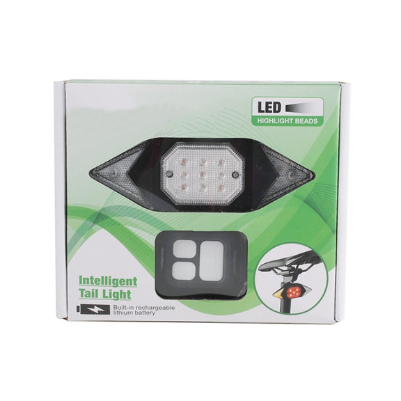 USB Rechargeable Bicycle Turn Light Wireless Remote Control Bike Tail Light