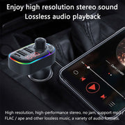 C12 Multifunctional Car Dual USB Charger Bluetooth FM Transmitter with Atmosphere Light