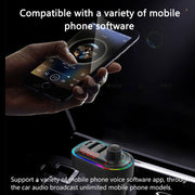 C12 Multifunctional Car Dual USB Charger Bluetooth FM Transmitter with Atmosphere Light