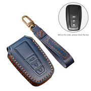 Hallmo Car Cowhide Leather Key Protective Cover Key Case for Toyota Corolla 2018 3-button(Brown)