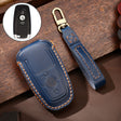 Hallmo Car Cowhide Leather Key Protective Cover Key Case for Ford Focus B Style(Blue) - free shipping - PMC TechLife - Order now!