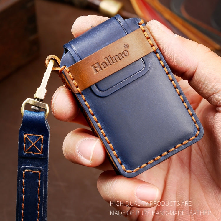 Hallmo Car Cowhide Leather Key Protective Cover Key Case for New Mazda Axela(Brown)