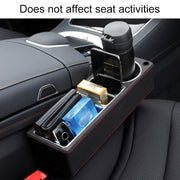 Car Multi-functional Console PU Leather Box Cup Holder Seat Gap Side Storage Box (Beige)