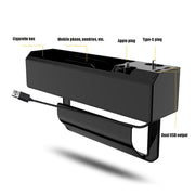 Micro USB + USB-C / Type-C + 8PIN Interface Car Multi-functional Cup Holder Seat Gap Side Storage Box