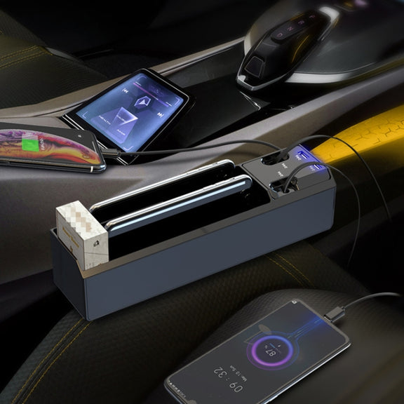 Micro USB + USB-C / Type-C + 8PIN Interface Car Multi-functional Cup Holder Seat Gap Side Storage Box