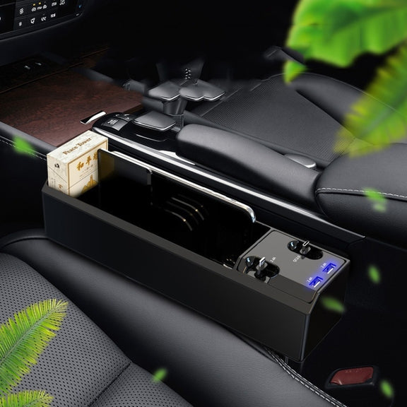 Micro USB + USB-C / Type-C + 8PIN Interface Car Multi-functional Cup Holder Seat Gap Side Storage Box