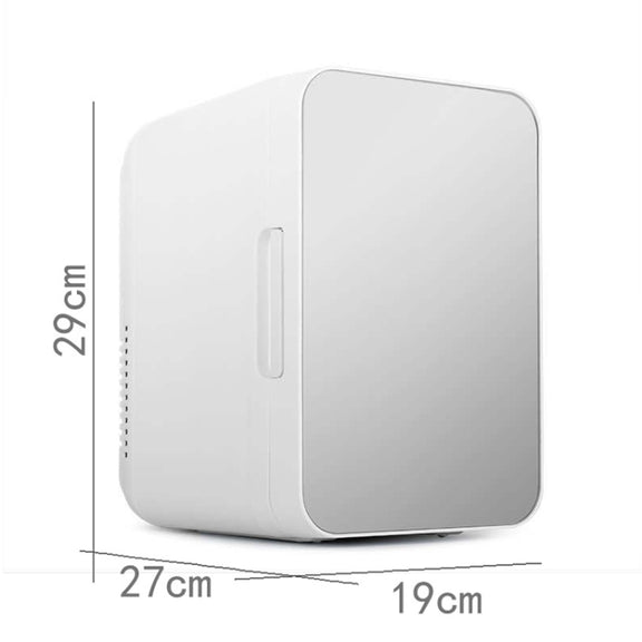 8L 37-48W Tempered Glass Panel Car / Home Mini Refrigerator US Plug(Silver)