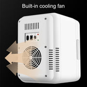 8L 37-48W Tempered Glass Panel Car / Home Mini Refrigerator US Plug(Silver)