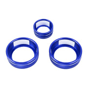 3 PCS Car Metal Air Conditioner Knob Case for Honda CR-V 2017-2021 (Blue)
