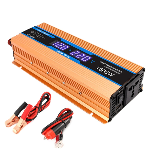 Carmaer Modified Sine Wave 24V to 220V 1600W Car Multi-function Double Digital Display Inverter Household Power Converter