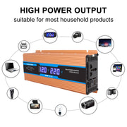 Carmaer Modified Sine Wave 24V to 220V 1600W Car Multi-function Double Digital Display Inverter Household Power Converter