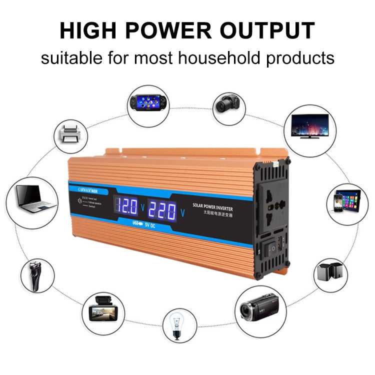 Carmaer Modified Sine Wave 24V to 220V 1600W Car Multi-function Double Digital Display Inverter Household Power Converter