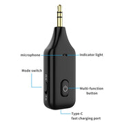 A60 3 in 1 Car Bluetooth Receiver Transmitter 3.5AUX Hands-free Call