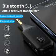 A60 3 in 1 Car Bluetooth Receiver Transmitter 3.5AUX Hands-free Call