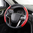 Car Universal Carbon Fiber Steering Wheel Cover (Red) - Steering Wheel Accessories by PMC TechLife | Online Shopping South Africa | PMC TechLife | Buy Now Pay Later Mobicred