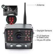 7 inch Car Digital Wireless Rear-view Split-screen Monitor Four Record