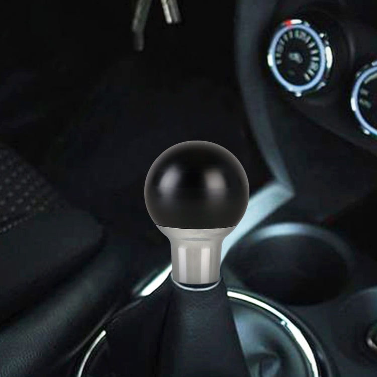 Universal Car Small Round Ball Resin + Carbon Fiber Metal Gear Shift Knob (Black)