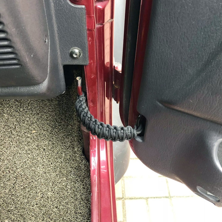 Pair Car Door Limit Braided Rope Strap for Jeep Wrangler (Black)