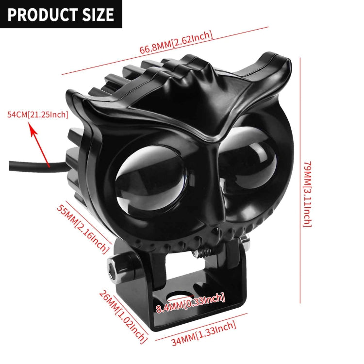 CS-1584A1 External Water-resistant Double Lamp Bead LED Headlight Owl Bracket Type