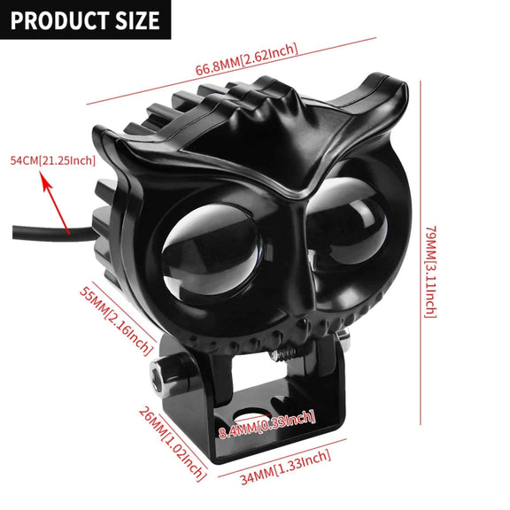CS-1584A1 External Water-resistant Double Lamp Bead LED Headlight Owl Bracket Type