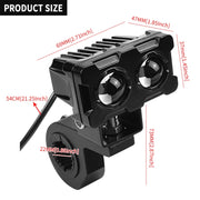 ZH-1583A1 External Water-resistant Double Lamp Bead LED Headlight Square Dragon Button Type
