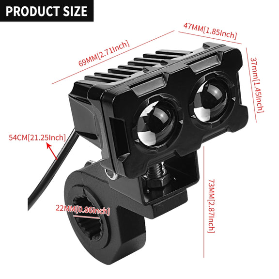 ZH-1583A1 External Water-resistant Double Lamp Bead LED Headlight Square Dragon Button Type