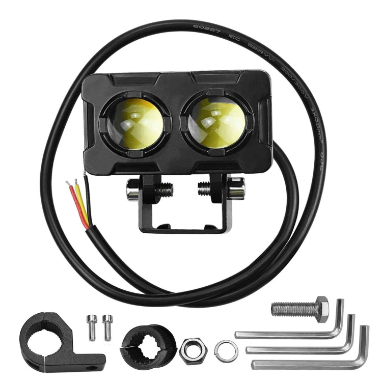 ZH-1583A1 External Water-resistant Double Lamp Bead LED Headlight Square Dragon Button Type