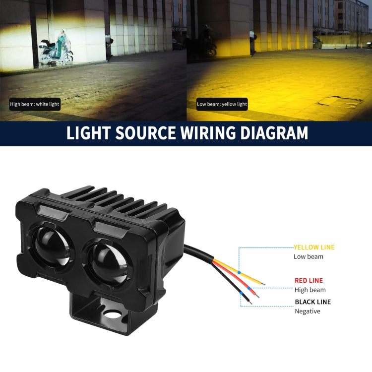 ZH-1583A1 External Water-resistant Double Lamp Bead LED Headlight Square Dragon Button Type