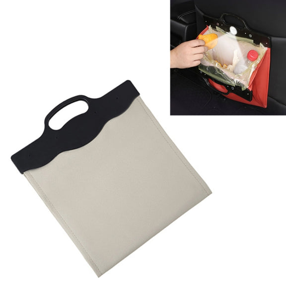 Car Multi-functional Hanging Front Trash Can with LED Light, 32 x 28cm (Beige)