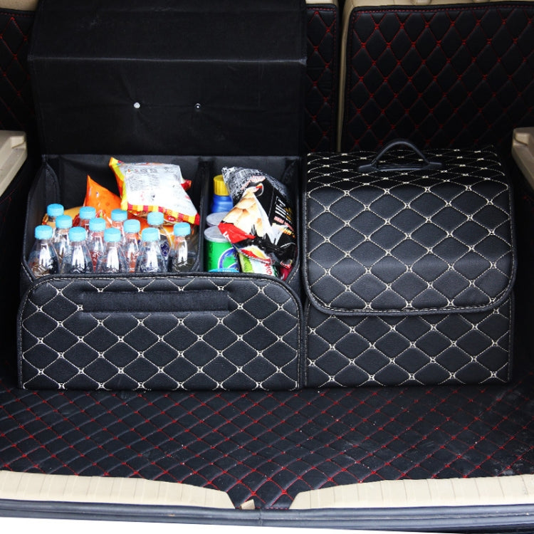 Car Trunk Foldable Storage Box, Checkered Small Size: 33 x 32 x 30cm(Beige)