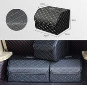 Car Trunk Foldable Storage Box, Rhombic Grid Middle Size: 40 x 32 x 30cm (Black)