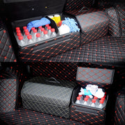 Car Trunk Foldable Storage Box, Rhombic Grid Middle Size: 40 x 32 x 30cm (Beige)