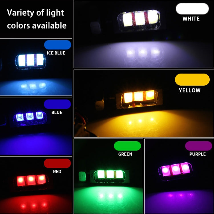 1 Pair DC12V 0.4W 3LEDs SMD-5630 Car / Motorcycle License Plate Light, Cable Length: 27cm (Blue Light)