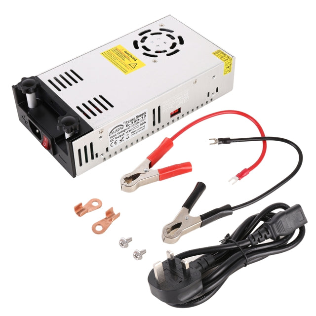 S-350-12 DC12V 350W 29A DIY Regulated DC Switching Power Supply Power Step-down Transformer with Clip, UK Plug