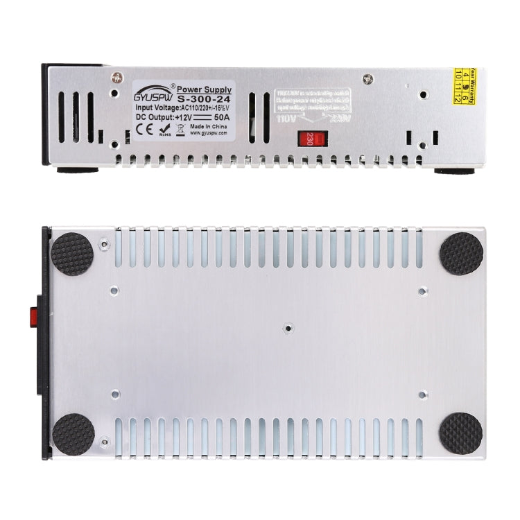 S-300-24 DC24V 300W 12.5A DIY Regulated DC Switching Power Supply Power Step-down Transformer with Clip, UK Plug