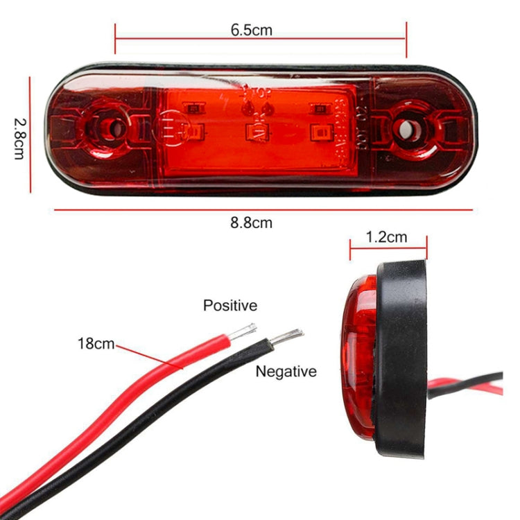 5 PCS MK-327 Car / Truck 3LEDs Side Marker Indicator Light Tail Light (Yellow Light)
