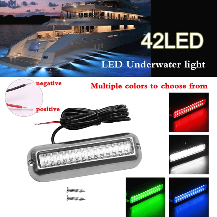 MK-042 Ship / Yacht 10-30V 42LEDs Water-resistant Stainless Steel Underwater Light (Green Light)